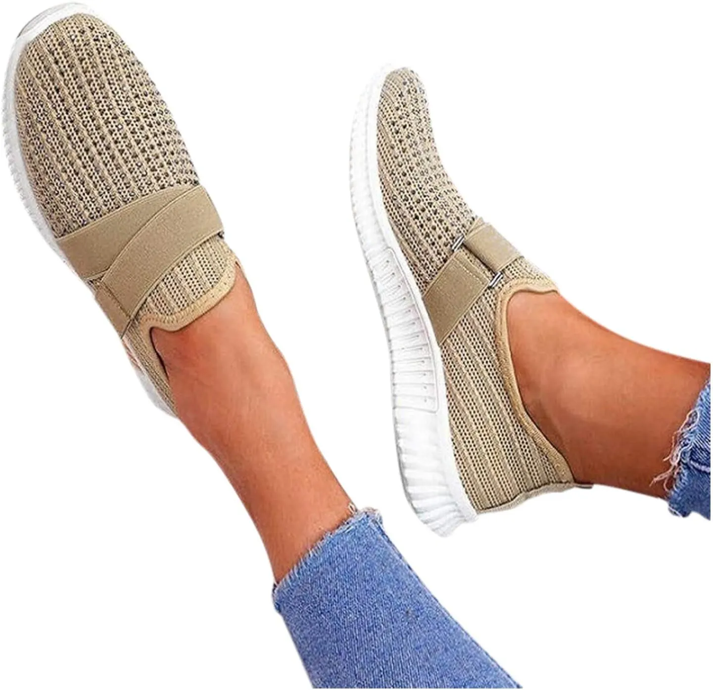 Womens Walking Shoes Sock Casual Ladies Fashion Sneakers Running Shoes for Women Food Service Woman Shoes Casual Brown Sneakers Waterproof Tennis Shoe Casual Loafers