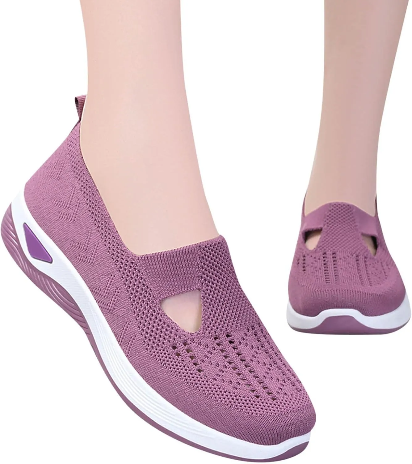 Women's Woven Orthopedic Breathable Soft Shoes Tennis Shoes Womens Wide Feet Casual Work Shoes Platform Sneakers White Tennis Shoe Loafers Dress Shoe