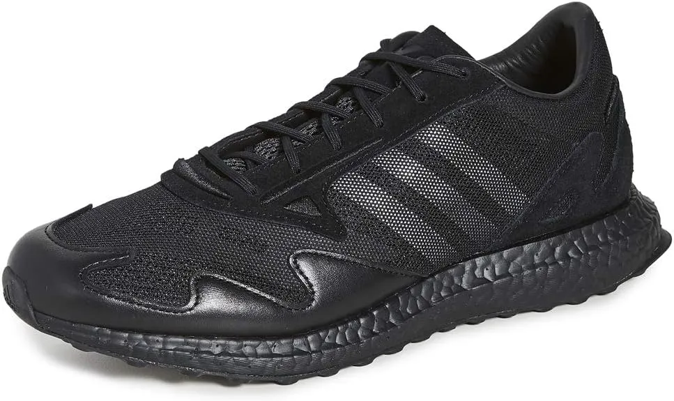 Y-3 Men's Rhisu Run Sneakers, Black/Black/Black, 8.5 Medium US
