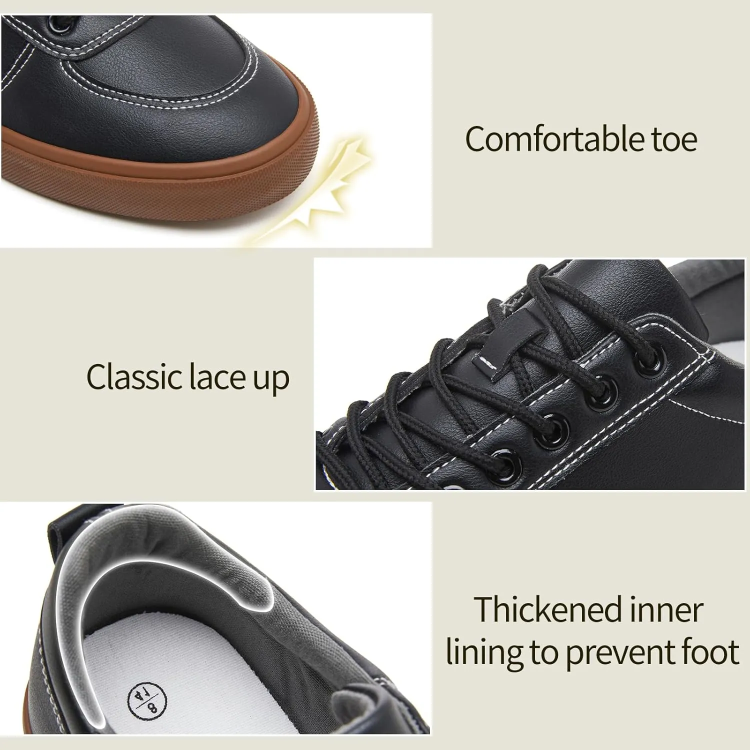 yageyan Mens White Shoes Low top PU Sneakers White Tennis Shoes for Mens Comfortable Casual Walking Shoes