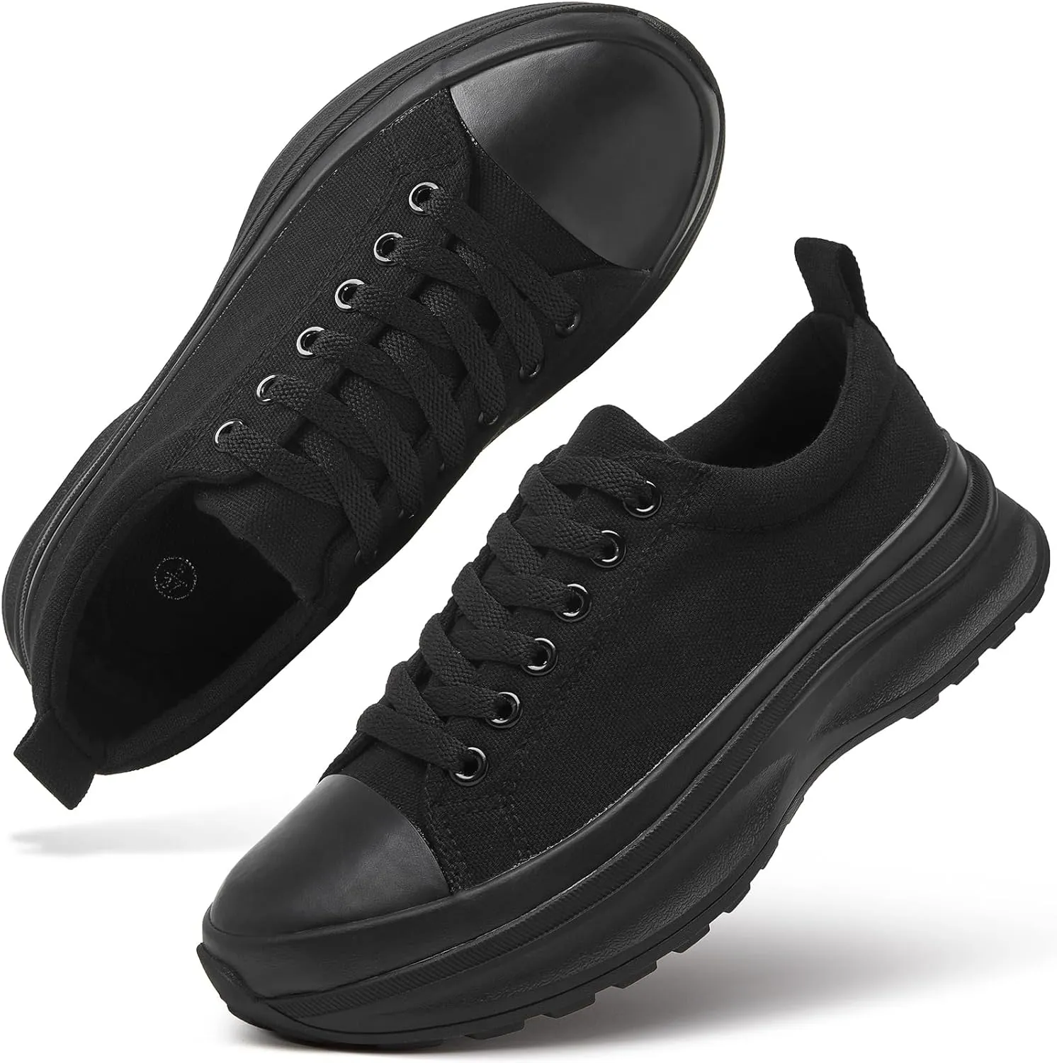yageyan Platform Sneakers for Women Black Sneakers Canvas Shoes for Women White Tennis Shoes Classic Casual Comfortable