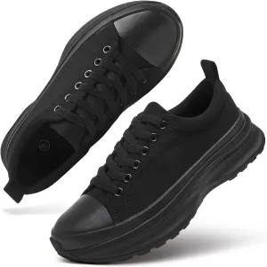yageyan Platform Sneakers for Women Black Sneakers Canvas Shoes for Women White Tennis Shoes Classic Casual Comfortable
