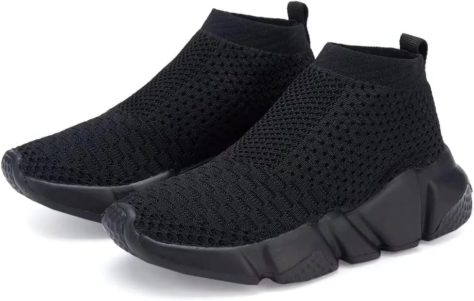 YAVY Kids Sneakers for Boys Tennis Shoes Girls Sock Sneakers for Kids Slip on Shoes Breathable high top Athletic Lightweight Walking Running Shoes