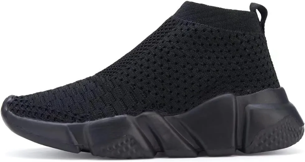YAVY Kids Sneakers for Boys Tennis Shoes Girls Sock Sneakers for Kids Slip on Shoes Breathable high top Athletic Lightweight Walking Running Shoes