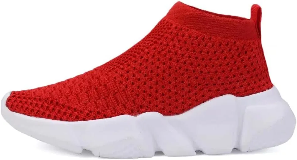 YAVY Kids Sneakers for Boys Tennis Shoes Girls Sock Sneakers for Kids Slip on Shoes Breathable high top Athletic Lightweight Walking Running Shoes