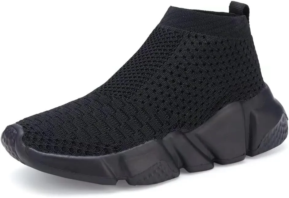 YAVY Kids Sneakers for Boys Tennis Shoes Girls Sock Sneakers for Kids Slip on Shoes Breathable high top Athletic Lightweight Walking Running Shoes