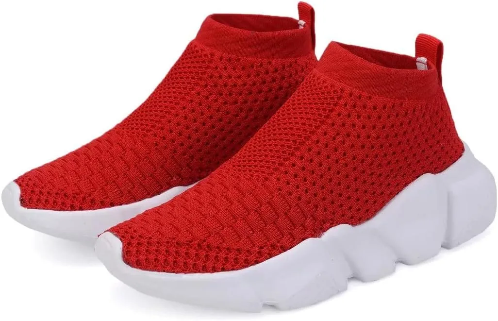YAVY Kids Sneakers for Boys Tennis Shoes Girls Sock Sneakers for Kids Slip on Shoes Breathable high top Athletic Lightweight Walking Running Shoes
