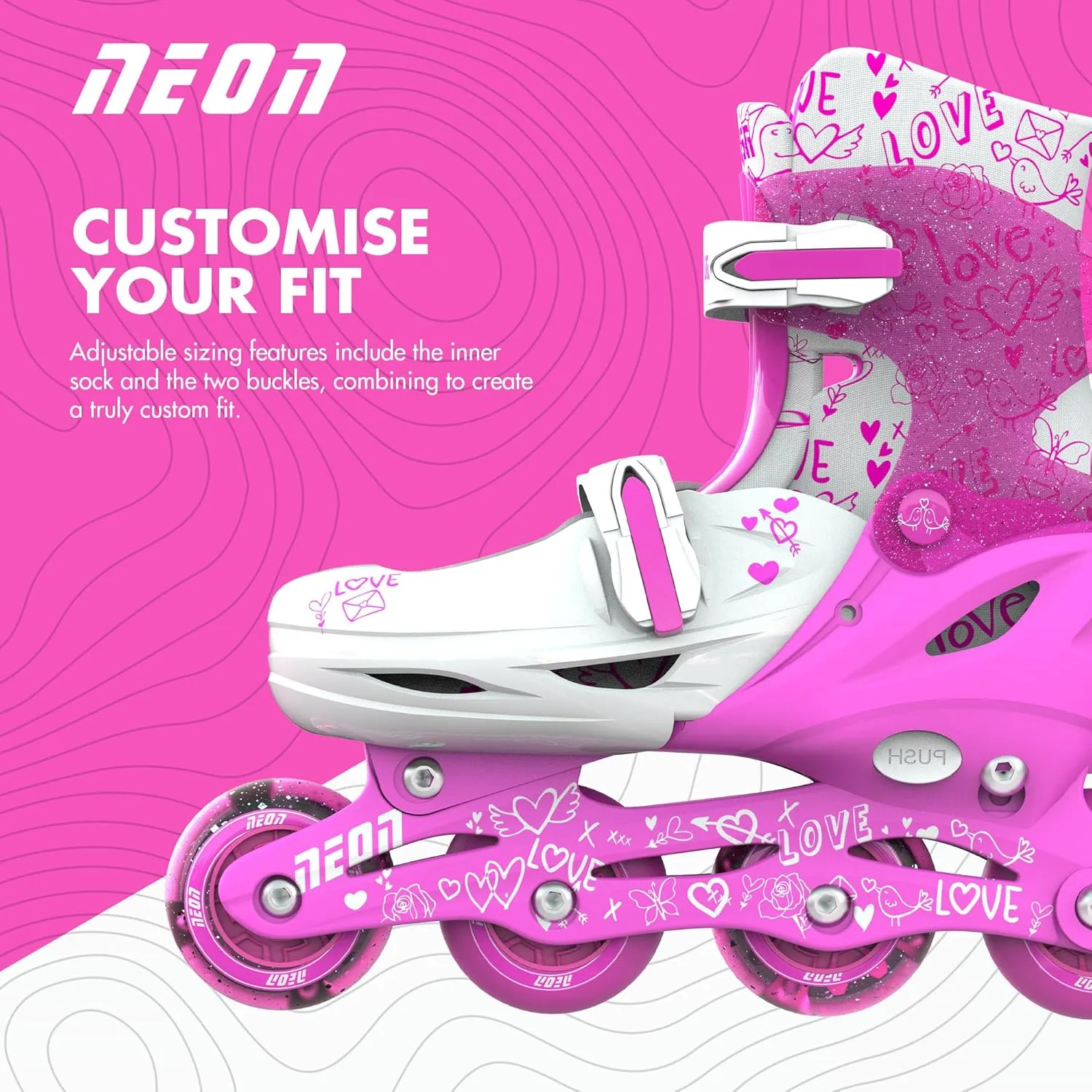 Yvolution Neon Adjustable Inline Skates – Kids Rollerblades with Light-Up Wheels – Sizes J12–6, for Boys & Girls Ages 5 