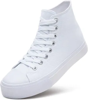 ZGR Womens High Top Canvas Sneakers,Lace-up Canvas Shoes,Casual Tennis Walking Shoes