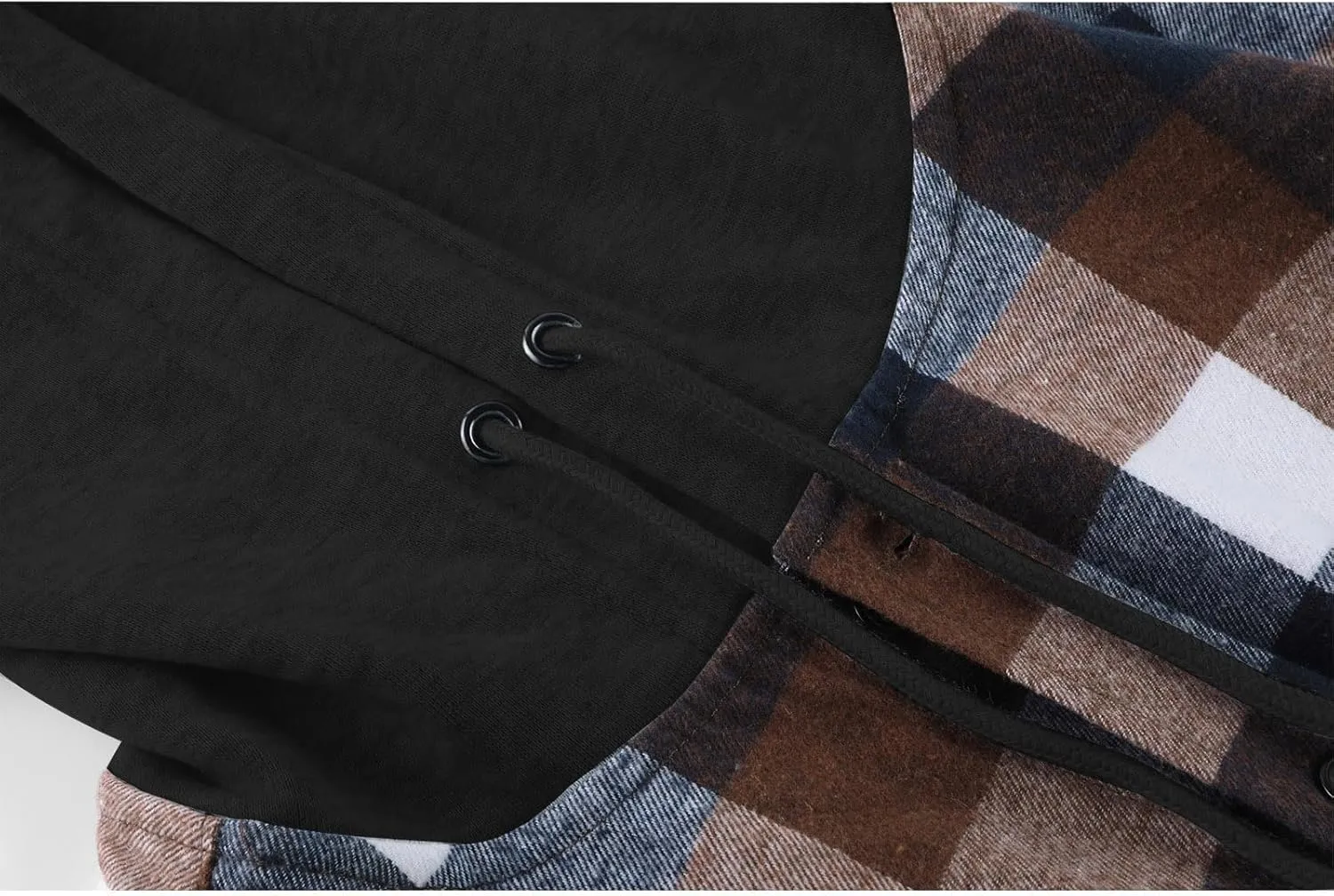 ZITY Men's Flannel Hoodie Shirts Casual Button Down Plaid Shirt Jackets for Men Long Sleeve Stylish Hooded with Pocket