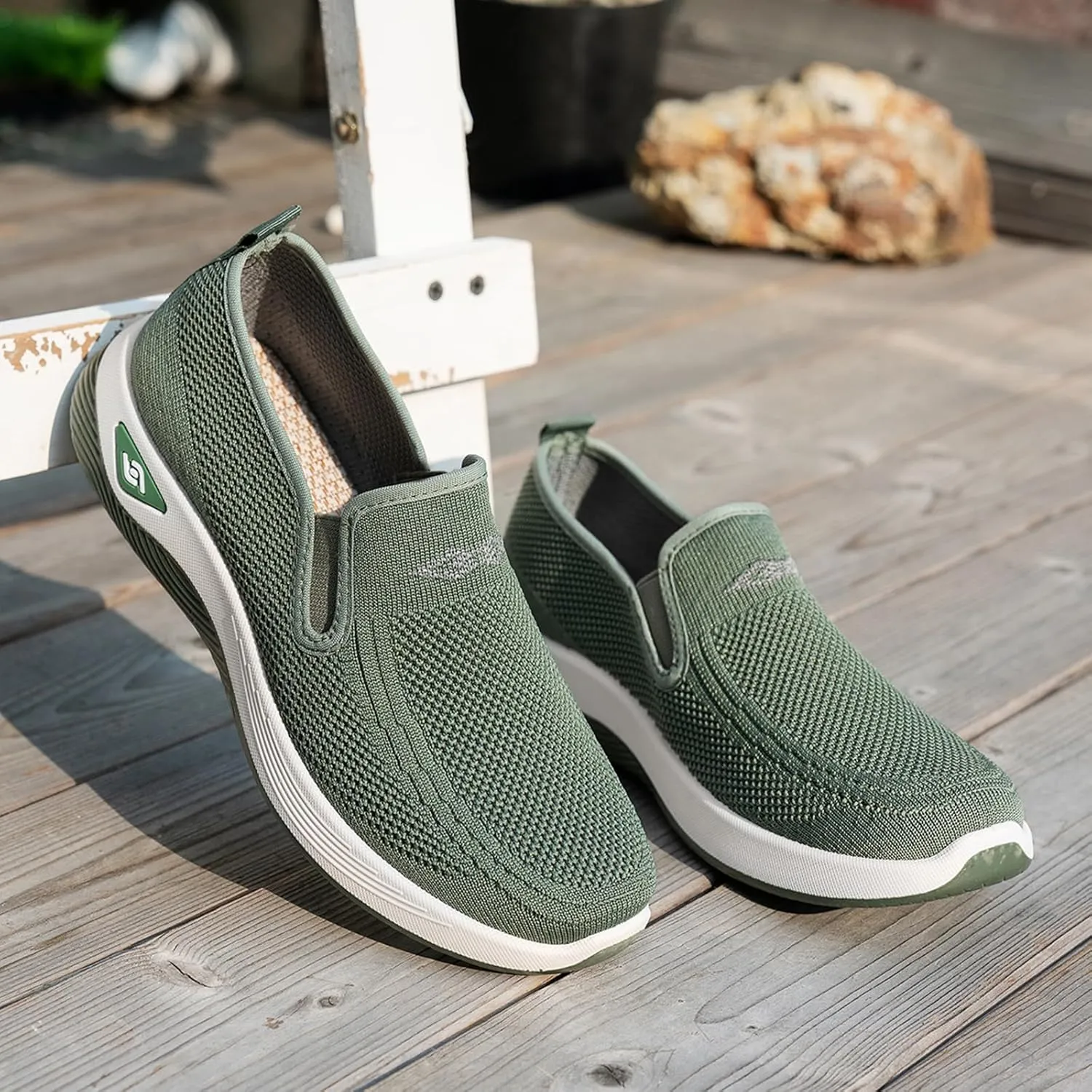 ZWRXW Women's Woven Orthopedic Shoes Diabetic Arch Support Slip On Walking Shoes Mesh Up Running Going Out Flat Sneaker Comfortable Lightweight Breathable Soft Shoe Healthy Footwear