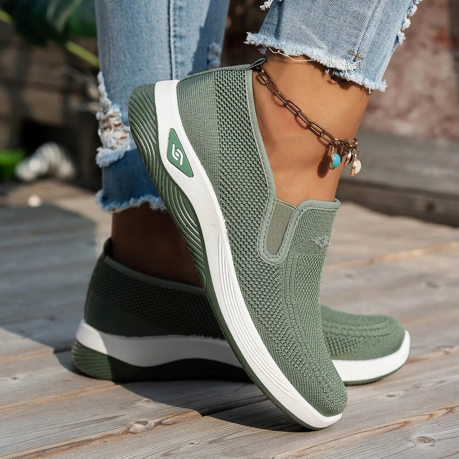 ZWRXW Women's Woven Orthopedic Shoes Diabetic Arch Support Slip On Walking Shoes Mesh Up Running Going Out Flat Sneaker Comfortable Lightweight Breathable Soft Shoe Healthy Footwear