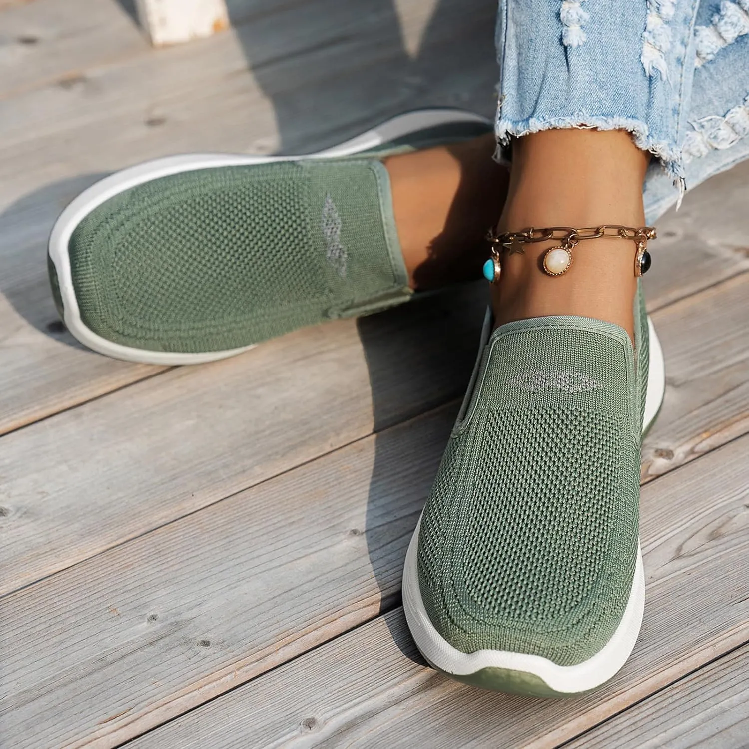 ZWRXW Women's Woven Orthopedic Shoes Diabetic Arch Support Slip On Walking Shoes Mesh Up Running Going Out Flat Sneaker Comfortable Lightweight Breathable Soft Shoe Healthy Footwear